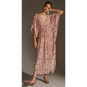 NEW Anthropologie Rujuta Sheth Pink Kaftan Midi Dress One Size